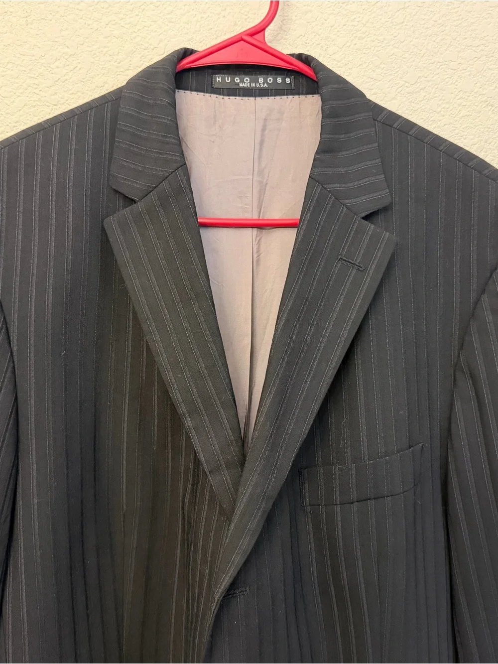 Hugo Boss Sz 44R Black Pinstripe Blazer as seen in Scorsese movie wool Y2K